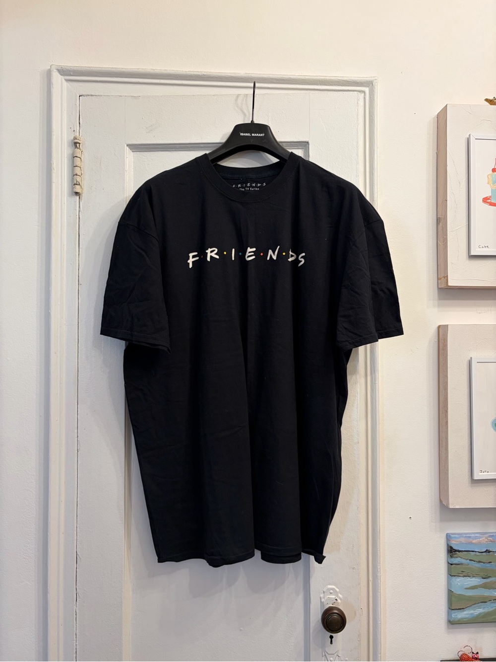 FRIENDS Black Short Sleeve Tee with White Logo